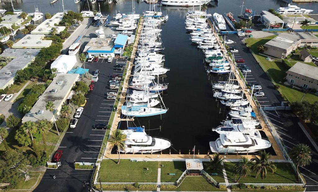 Marine service center in Fort Lauderdale, Royale Palm Yacht Basin Arial view